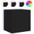 Comode TV de perete cu lumini LED, 2 buc., negru, 40,5x35x40 cm GartenMobel Dekor