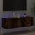 Comodă TV de perete cu lumini LED, stejar fumuriu, 100x35x31 cm GartenMobel Dekor
