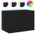 Comodă TV de perete cu lumini LED, negru, 60x35x41 cm GartenMobel Dekor