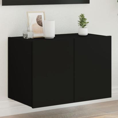 Comodă TV de perete cu lumini LED, negru, 60x35x41 cm GartenMobel Dekor