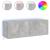 Comode TV de perete cu lumini LED 2 buc. gri beton 60x35x41 cm GartenMobel Dekor