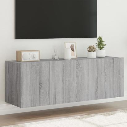 Comodă TV de perete cu LED, 2 buc, gri sonoma, 60x35x41 cm GartenMobel Dekor