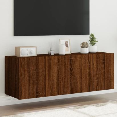 Comodă TV de perete cu LED, 2 buc. stejar maro, 60x35x41 cm GartenMobel Dekor