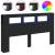 Tăblie de pat cu LED, negru, 180x18,5x103,5 cm, lemn GartenMobel Dekor