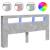 Tăblie de pat cu LED, gri beton, 200x18,5x103,5 cm, lemn GartenMobel Dekor