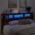 Tăblie de pat cu LED, stejar fumuriu, 220x18,5x103,5 cm, lemn GartenMobel Dekor