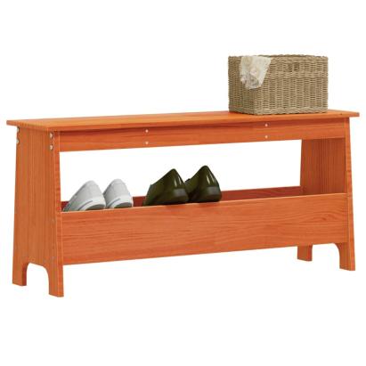 Bancă de hol, maro ceruit, 100x28x45 cm, lemn masiv de pin GartenMobel Dekor