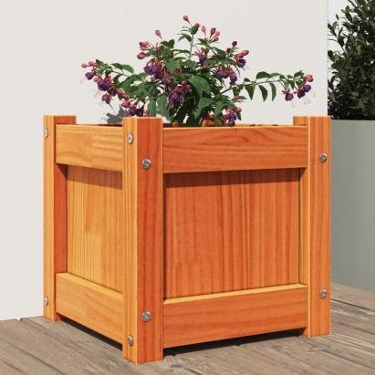 Jardinieră de grădină, maro ceruit, 31x31x31 cm, lemn masiv pin GartenMobel Dekor