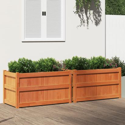 Jardiniere de grădină, 2 buc., maro ceruit, lemn masiv de pin GartenMobel Dekor