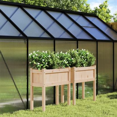 Jardiniere de grădină cu picioare, 2 buc., lemn masiv de pin GartenMobel Dekor