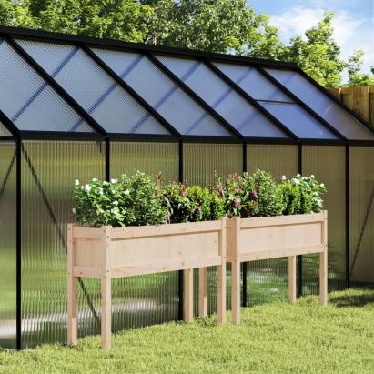 Jardiniere de grădină cu picioare, 2 buc., lemn masiv de pin GartenMobel Dekor