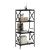 Bibliotecă cu 4 niveluri, negru, 59x35x132 cm, lemn prelucrat GartenMobel Dekor