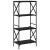 Bibliotecă cu 4 niveluri, negru, 59x35x132 cm, lemn prelucrat GartenMobel Dekor