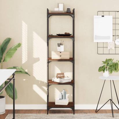 Bibliotecă 5 niveluri, stejar maro 40x30x154 cm, lemn prelucrat GartenMobel Dekor