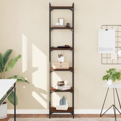 Bibliotecă 6 niveluri, stejar maro 40x30x188 cm, lemn prelucrat GartenMobel Dekor