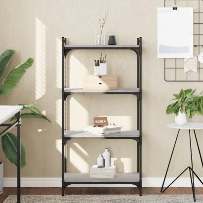 Bibliotecă cu 4 niveluri gri sonoma 60x30x120 cm lemn prelucrat GartenMobel Dekor