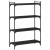 Bibliotecă cu 4 niveluri, negru, 80x30x120 cm, lemn prelucrat GartenMobel Dekor