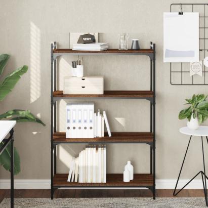 Bibliotecă 4 niveluri, stejar maro 80x30x120 cm, lemn prelucrat GartenMobel Dekor