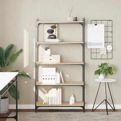 Bibliotecă 5 niveluri stejar sonoma 80x30x154 cm lemn prelucrat GartenMobel Dekor