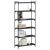 Bibliotecă cu 6 niveluri, negru, 80x30x188 cm, lemn prelucrat GartenMobel Dekor