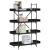 Bibliotecă cu 4 niveluri, negru, 100x33x145,5 cm lemn prelucrat GartenMobel Dekor