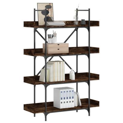 Bibliotecă cu 4 niveluri, stejar fumuriu, 100x33x145,5 cm, lemn GartenMobel Dekor