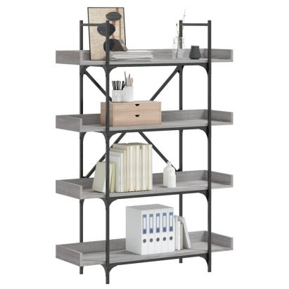 Bibliotecă 4 niveluri gri sonoma 100x33x145,5 cm lemn prelucrat GartenMobel Dekor