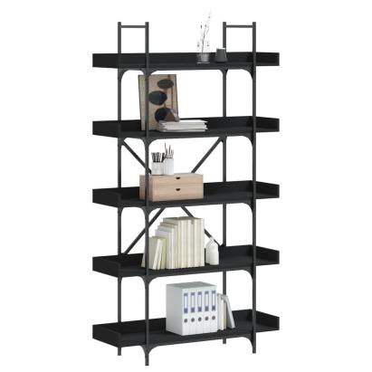 Bibliotecă cu 5 niveluri, negru, 100x33x180,5 cm lemn prelucrat GartenMobel Dekor