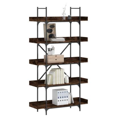 Bibliotecă cu 5 niveluri, stejar fumuriu, 100x33x180,5 cm, lemn GartenMobel Dekor