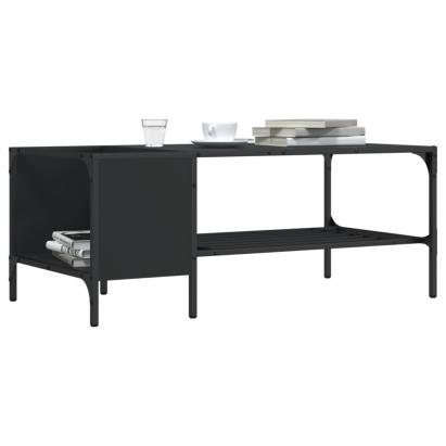 Măsuță de cafea cu raft, negru, 100x51x40 cm, lemn GartenMobel Dekor