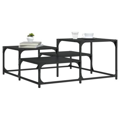 Măsuță de cafea, negru, 87,5x87,5x40 cm, lemn prelucrat GartenMobel Dekor
