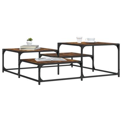 Măsuță de cafea stejar fumuriu 107x107x40 cm din lemn prelucrat GartenMobel Dekor