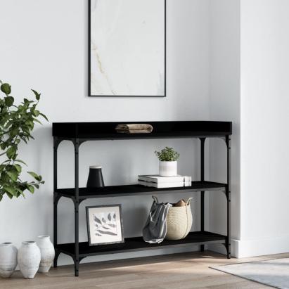 Măsuță consolă cu rafturi, negru, 100x30x80 cm GartenMobel Dekor
