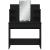Masă de toaletă cu LED-uri, negru, 96x40x142 cm GartenMobel Dekor