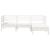 Canapea de grădină cu 3 locuri/taburet, alb, lemn masiv de pin GartenMobel Dekor