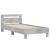 Cadru de pat cu tăblie și lumini LED, gri beton, 100x200 cm GartenMobel Dekor