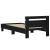 Cadru de pat cu tăblie și lumini LED, negru, 75x190 cm GartenMobel Dekor