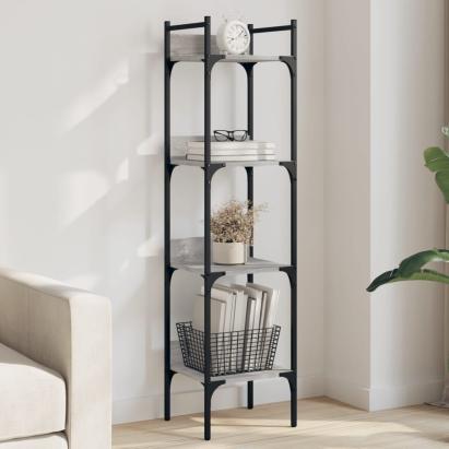 Bibliotecă 4 niveluri, gri sonoma 35x30x138,5 cm lemn prelucrat GartenMobel Dekor