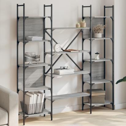 Bibliotecă, gri sonoma, 155,5x24x166,5 cm, lemn prelucrat GartenMobel Dekor