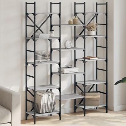 Bibliotecă, gri sonoma, 127,5x28,5x172,5 cm, lemn prelucrat GartenMobel Dekor