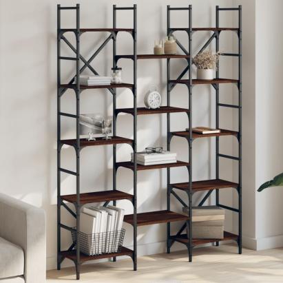 Bibliotecă, stejar maro, 127,5x28,5x172,5 cm, lemn prelucrat GartenMobel Dekor