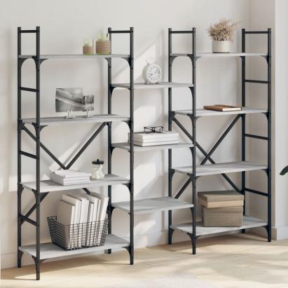 Bibliotecă, gri sonoma, 160x28,5x136,5 cm, lemn prelucrat GartenMobel Dekor