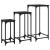 Mese laterale suprapuse, 3 buc., negru, lemn prelucrat GartenMobel Dekor