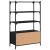 Bibliotecă cu 3 niveluri, negru, 70x30x109,5 cm lemn prelucrat GartenMobel Dekor