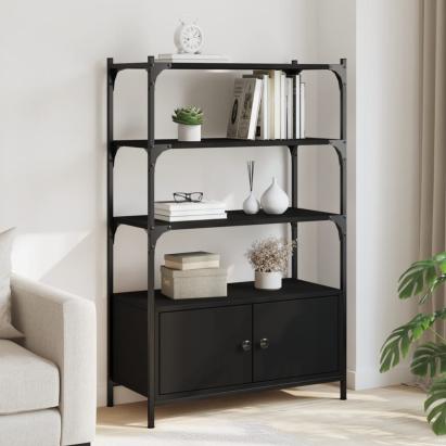 Bibliotecă cu 3 niveluri, negru, 70x30x109,5 cm lemn prelucrat GartenMobel Dekor
