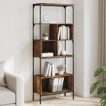 Bibliotecă cu 5 niveluri, stejar fumuriu, 76x33x188,5 cm, lemn GartenMobel Dekor