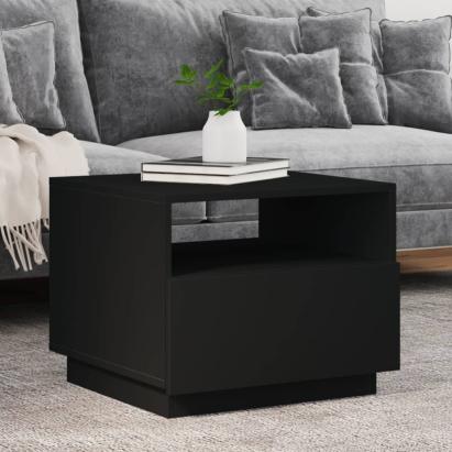Măsuță de cafea cu lumini LED, negru, 50x49x40 cm GartenMobel Dekor