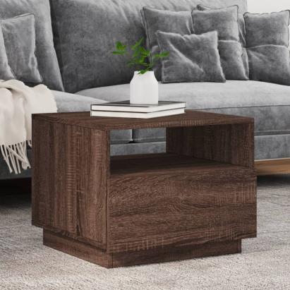 Măsuță de cafea cu lumini LED, stejar maro, 50x49x40 cm GartenMobel Dekor