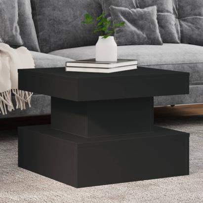 Măsuță de cafea cu lumini LED, negru, 50x50x40 cm GartenMobel Dekor