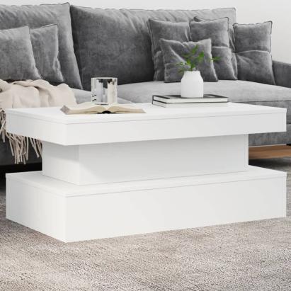 Măsuță de cafea cu lumini LED, alb, 90x50x40 cm GartenMobel Dekor